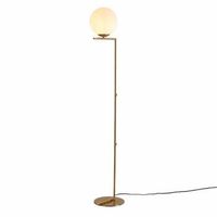 lampara de pie esferica e27 vidrio blanco y metal dorado estilo nordico moderno r22cm para sala y dormitorio