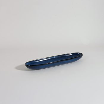 Cuenco de cerámica azul de 9x35 cm