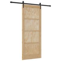 puerta corredera orkdal natural y negro 86 x 211 cm vidaxl