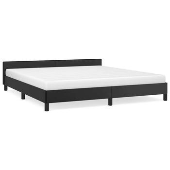 Estructura De Cama Con Cabecero Sin Colchón Negro 180x200 Cm Vidaxl