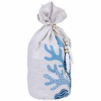 tope de puerta de algodon con algas azul 12x12x26 cm