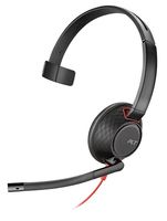 POLY Blackwire 5210 Cuffia Padiglione auricolare Connettore 3.5 mm USB tipo-C Nero, Rosso