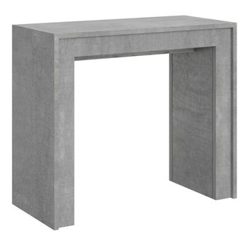 Consola extensible 90x42/198 cm efecto madera gris cemento