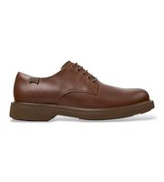 camper para hombre k100998-009 zapatos de piel de cordones norman marron 42 plano casual