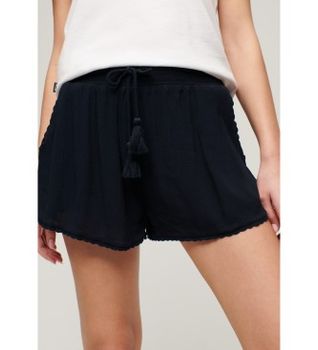 Superdry para mujer. W7110423A Short playero marino (S), Casual, Viscosa