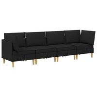 juego de sofa modular con almacenamiento 4 uds negro tela vidaxl