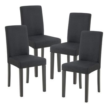 Conjunto De 4 Sillas De Comedor Hamburg 89x43x54 Cm Tela - Negro [en.casa]