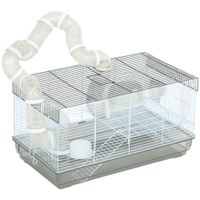 jaula para hamster pawut jaula para animales pequenos con tunel y accesorios incluidos jaula para hamster asa rosca de acero 58x32x31 cm