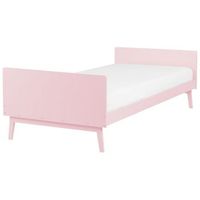 cama individual moderna somier de laminas de madera de pino rosa pastel 90 x 200 cm bonnac