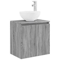 vanidad con lavabo de pared sonoma gris 495 x 41 x 645 cm vidaxl