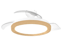 ventilador de techo con luz - philips bliss 2026 28w 6 velocidades aspas retractiles 106cm 4500 lum regulables mando a distanciablancomadera