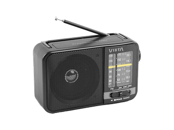 Radio despertador - Vieta VM-RF200BK, 5W, Altavoz Incorporado, AM, FM, SW1, SW2, Negro