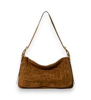 twinset para mujer 262td8140 bolso liliane de ante con estampado de cocodrilo marron osfa casual piel