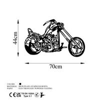 decoracion pared de metal motorcycle negro 70x44 cm