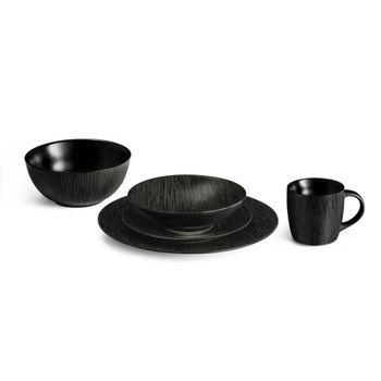 Plato de postre (x6) gres negro