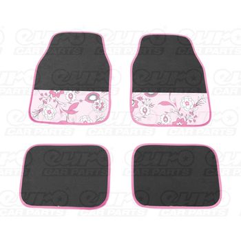 LADYLINE Floormats universal 4 pcs pink flower