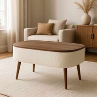 mesa baja de madera noya - 90 x 60 x 43 cm - blanco