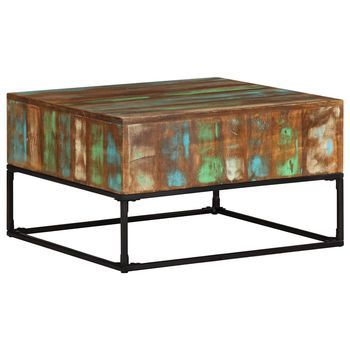 Mesa De Centro Madera Maciza Reciclada 68x68x41 Cm Vidaxl