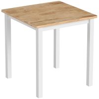 homcom mesa de comedor de madera de goma para hasta 4 personas madera natural