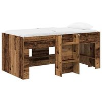 marco de cama alta para ninos madera envejecida 80 x 160 cm vidaxl