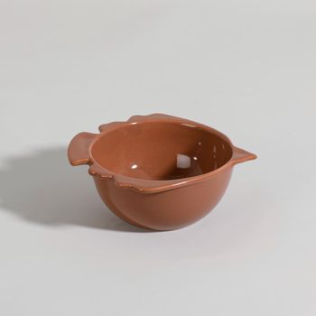 Cuenco con forma de pájaro de gres marrón