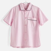 hay outline pyjama short sleeve shirt - soft pink - mediumlarge