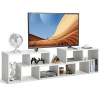 costway mueble consola de tv de 3 piezas de combinacion centro de entretenimiento para tv hasta 65 para salon blanco