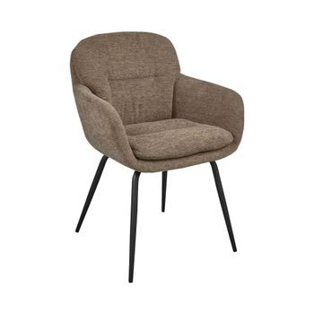 Lote de 2 sillas de mesa de tela y metal - topo