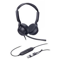 auriculares yealink uh42 dual uc con cable usb-ca para llamadas y musica con microfono negro