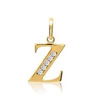 8k colgante de oro letra z con circonita