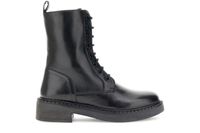 botines de piel con cierre de cremallera black 38