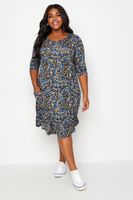 yours vestido corto estampado confeti con bolsillos mujer curvy y tallas grandes yours