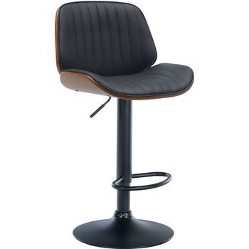 Taburete De Bar Nova En Polipiel Simil Cuero (pvc) Nogal/negro 50x49.5x90 Cm Clp