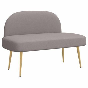 Banco Tapizado Con Respaldo Topo 110 X 60 X 76 Cm Poliéster Vidaxl