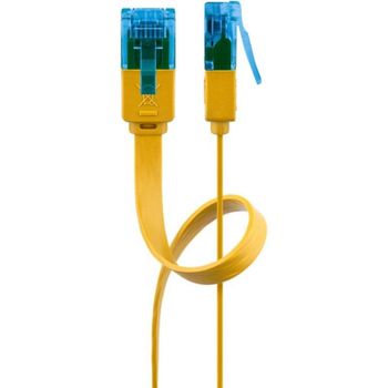 Cable de red Goobay 96307 Cat6a 1 m plano amarillo UTP RJ-45