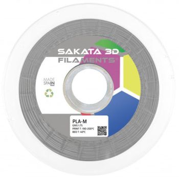 Sakata 3D Bobina de Filamento PLA-M Mate 1.75 mm Gris 1Kg