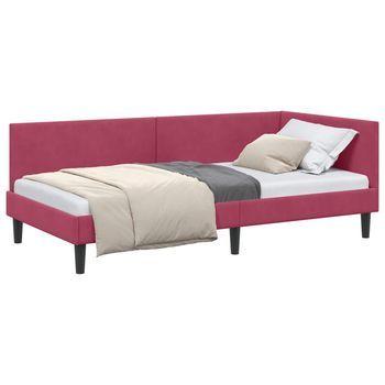 Estructura De Cama En Esquina Rojo Vino 90 Cm X 200 Cm Vidaxl