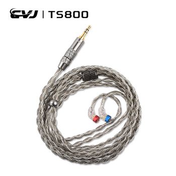 CVJ TS800 Cable de actualización de Audio HIFI auriculares Cable de ocho trenzas chapado en plata para 2,5/3,5/4,4mm