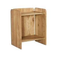 mesita de noche exotica de madera de acacia 2 niveles natural