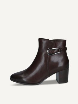 CAPRICE Bootie, brown, made of Leather with Block heel, Size 39