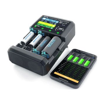 Cargador y analizador de baterías cilíndricas SKYRC MC5000 con pantalla de 2.8 pulgadas PD65W, control por aplicación Bl