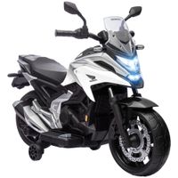 aiyaplay moto electrica para ninos moto portador honda para ninos 3 a 6 anos con musica luces blanco   aosom espana