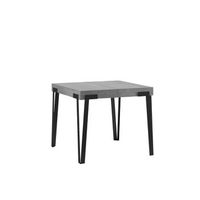 mesa extensible 90x90246 cm rio cemento estructura antracita