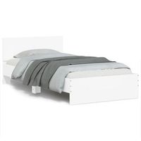 cama individual  cama para adultos  estructura cama con cabecero madera ingenieria blanco 100x200cm