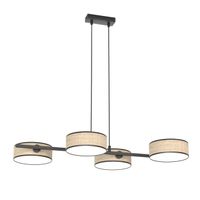 lampara colgante troma ratannegro 4 luces