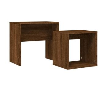 2 uds mesas de centro - mesas de café apilables madera ingeniería roble marrón