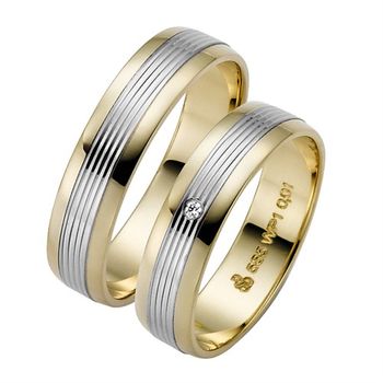 Alianzas oro amarillo y blanco 5mm