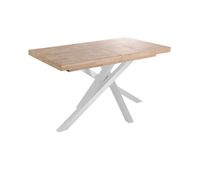 mesa de comedor extensible xena en roble y blanco nordish