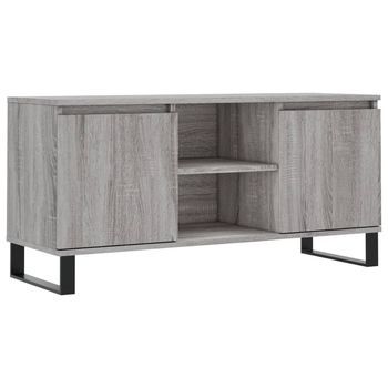 Mueble De Tv Madera De Ingeniería Gris Sonoma 104x35x50 Cm