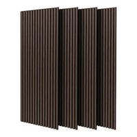 beethoven - juego de 4 paneles decorativos para pared de listones 150x60 cm marron oscura